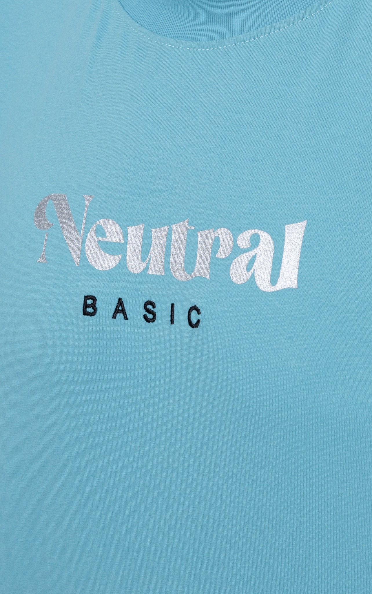 T690 FACTORY OVERSIZE PRINTED "NEUTRAL" T-SHIRT - SKY BLUE