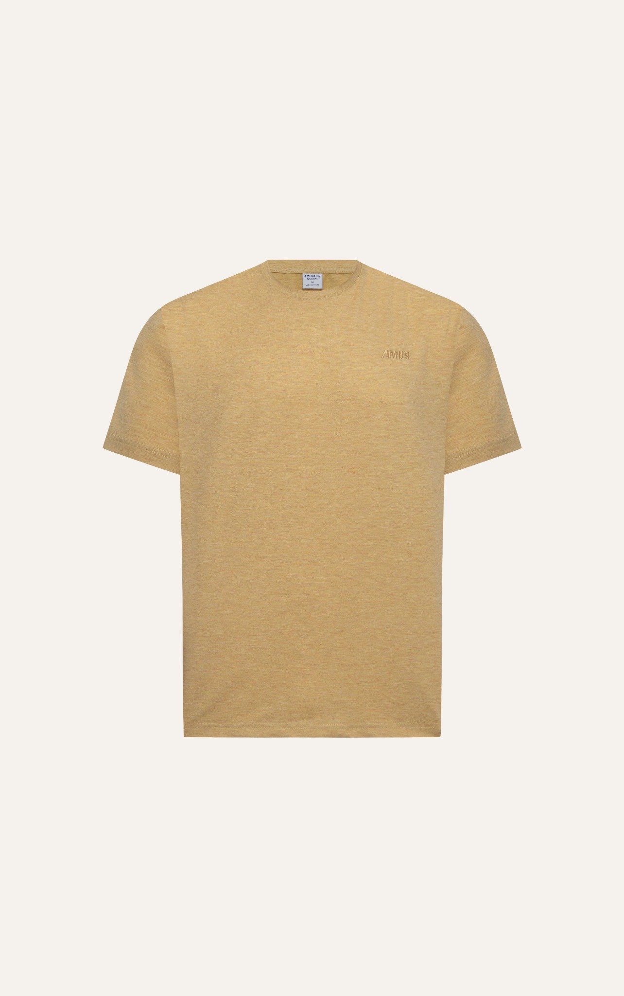 AG60 FACTORY REGULAR FIT EMBROIDERED "AMUS" T-SHIRT - YELLOW