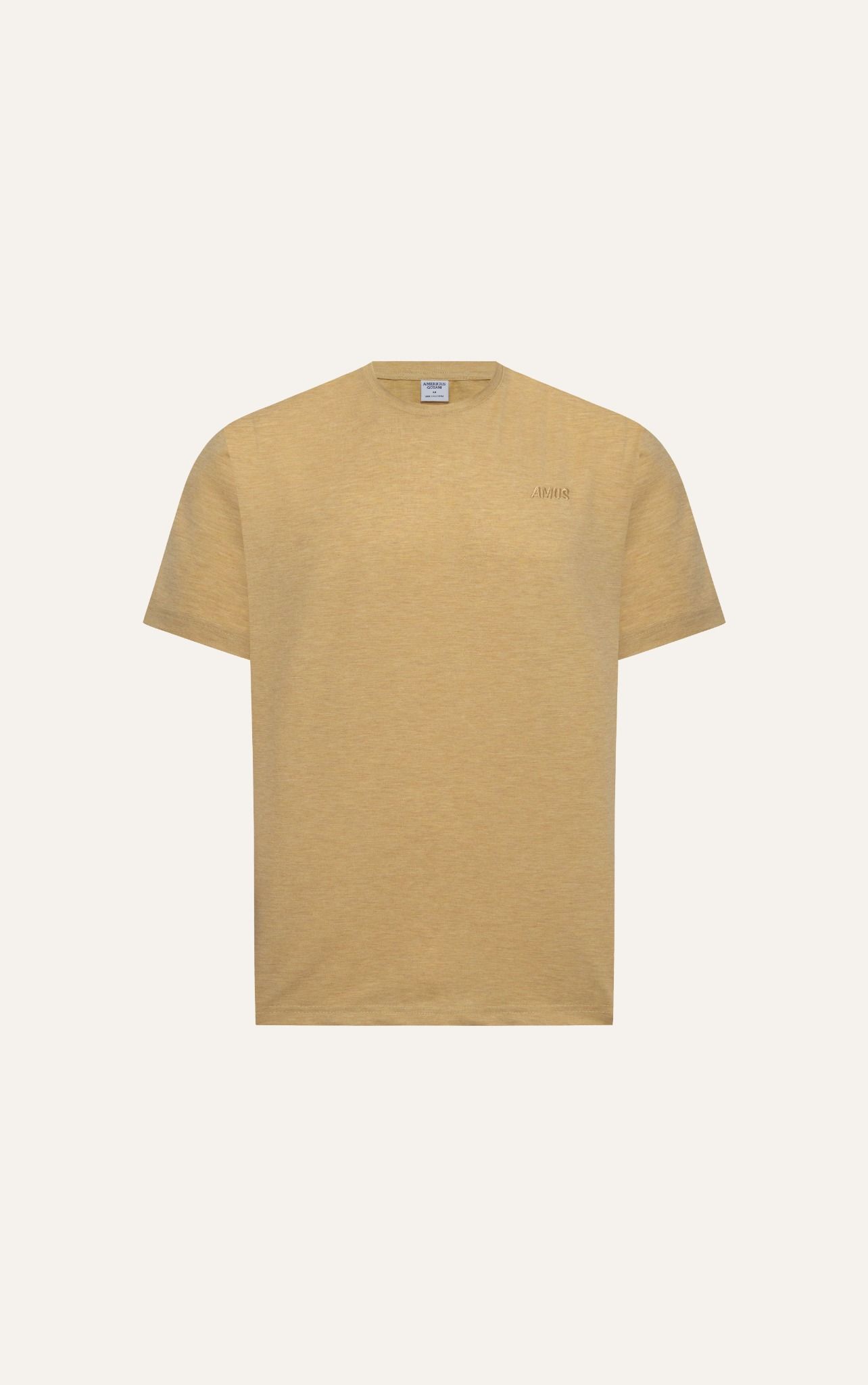  AG60 FACTORY REGULAR FIT EMBROIDERED "AMUS" T-SHIRT - YELLOW 