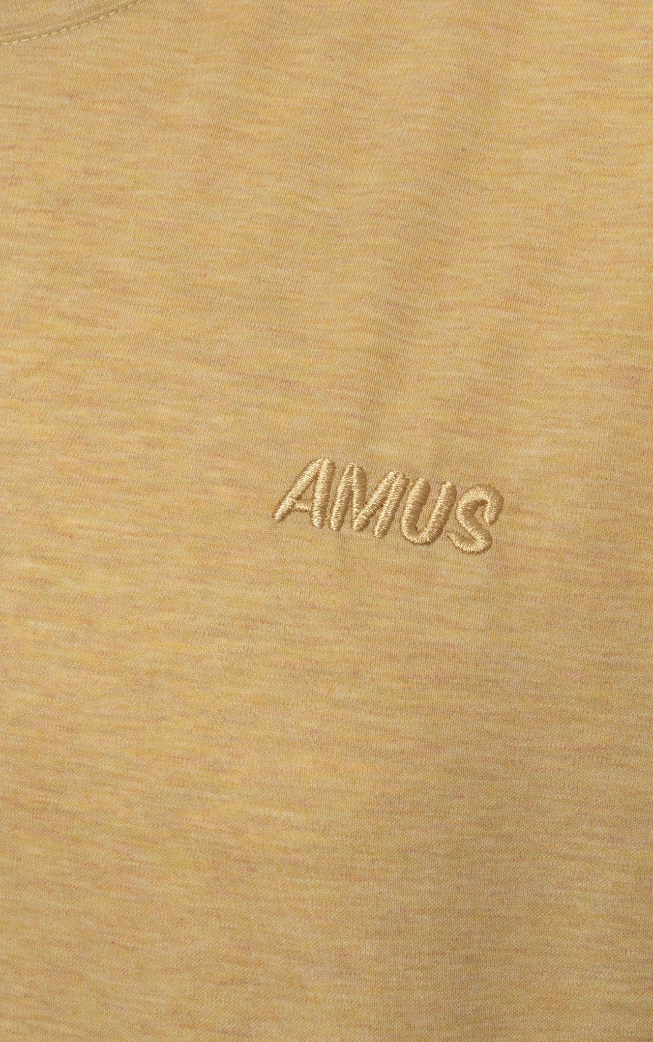 AG60 FACTORY REGULAR FIT EMBROIDERED "AMUS" T-SHIRT - YELLOW