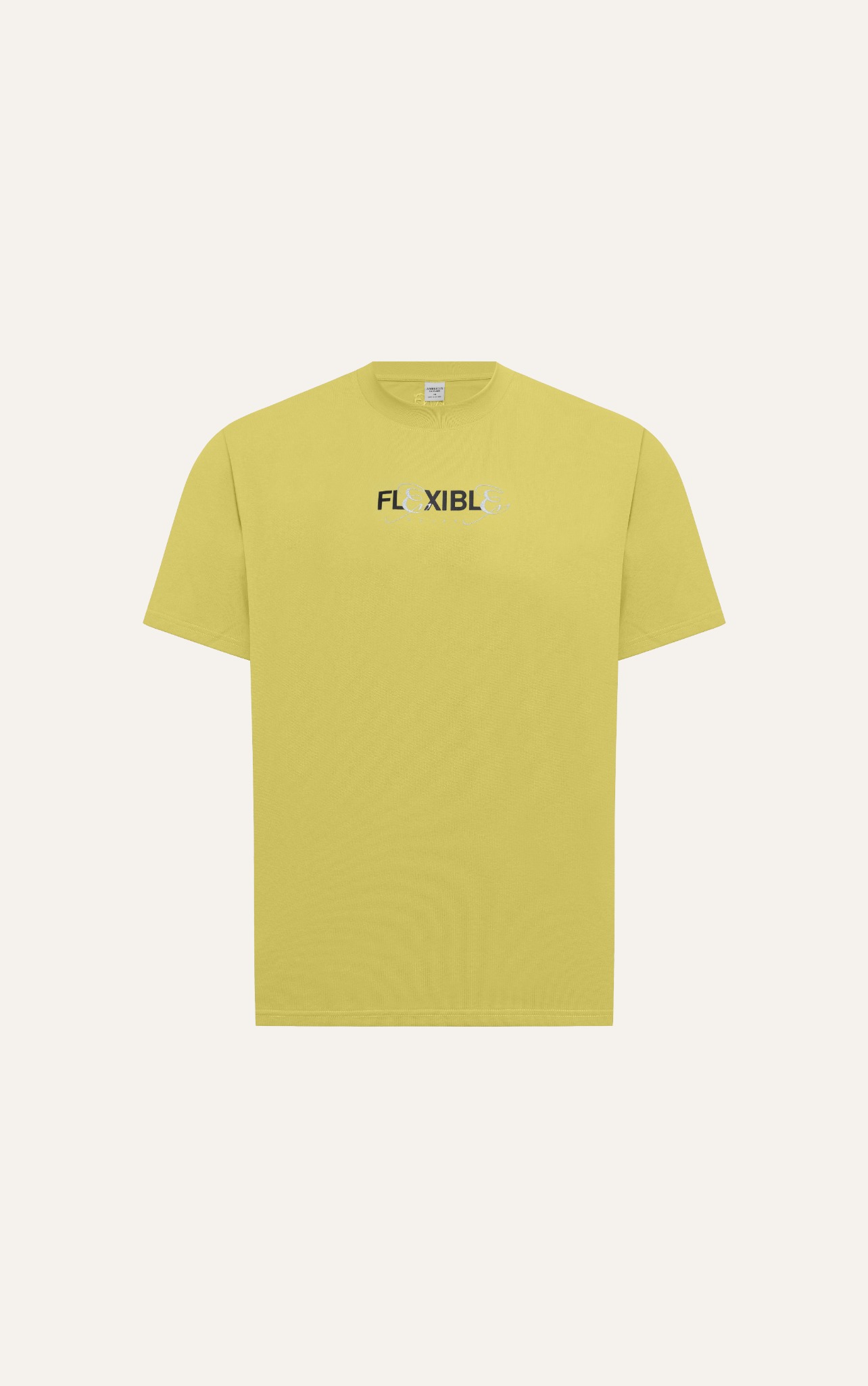 T691 FACTORY LOOSE FIT PRINTED "FLEXIBLE" T-SHIRT - YELLOW