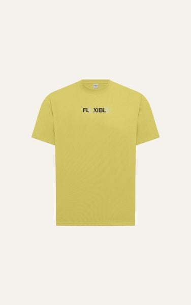  T691 FACTORY LOOSE FIT PRINTED "FLEXIBLE" T-SHIRT - YELLOW