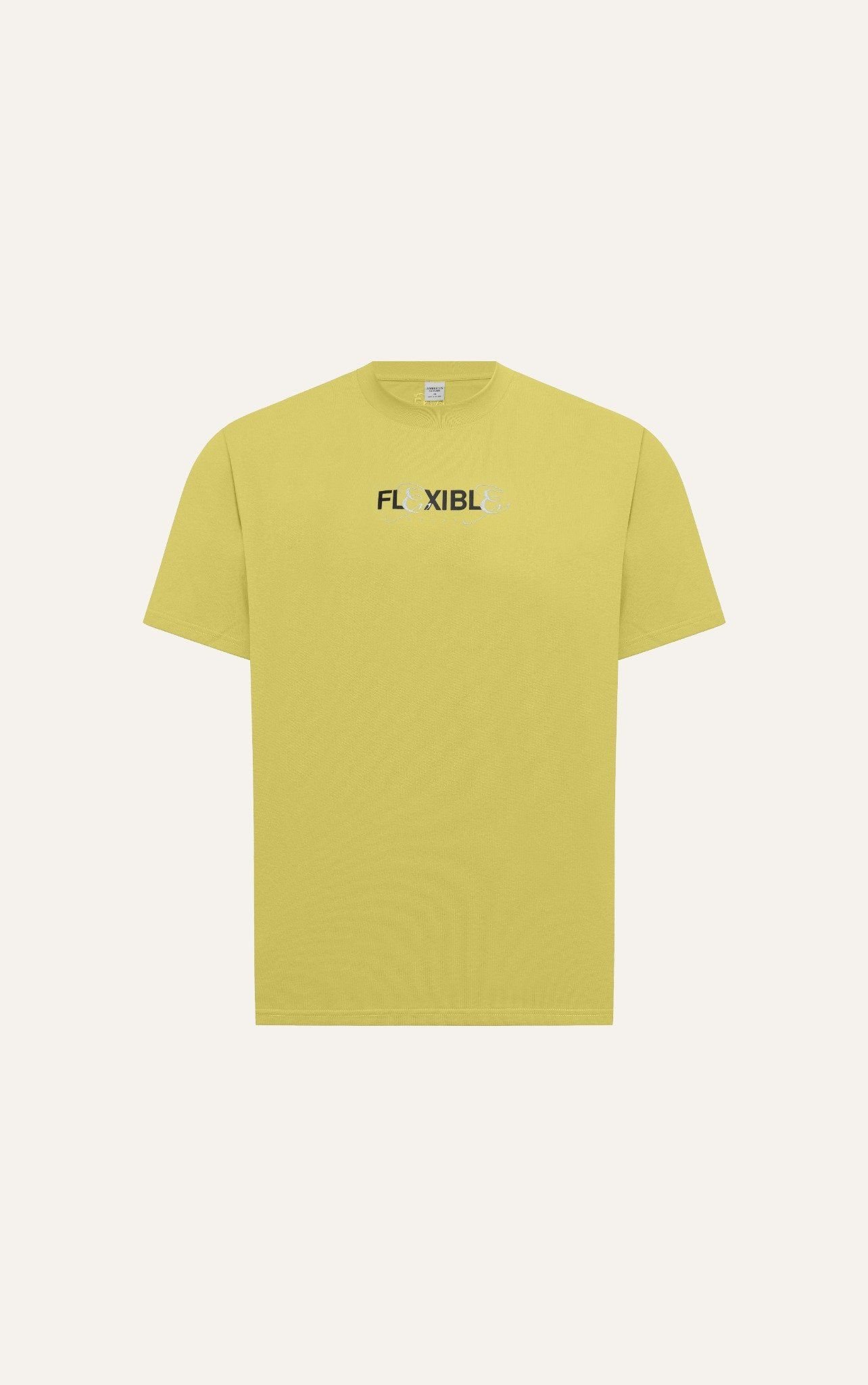  AG91 FACTORY OVERSIZE NEW PRINTED "FLEXIBLE" T-SHIRT - YELLOW 