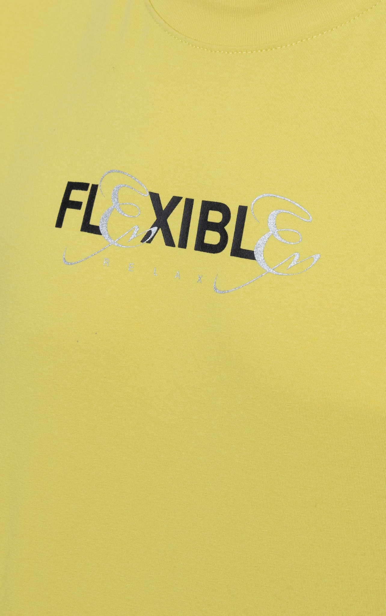 T691 FACTORY LOOSE FIT PRINTED "FLEXIBLE" T-SHIRT - YELLOW