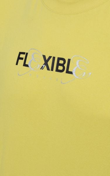 T691 FACTORY LOOSE FIT PRINTED "FLEXIBLE" T-SHIRT - YELLOW 