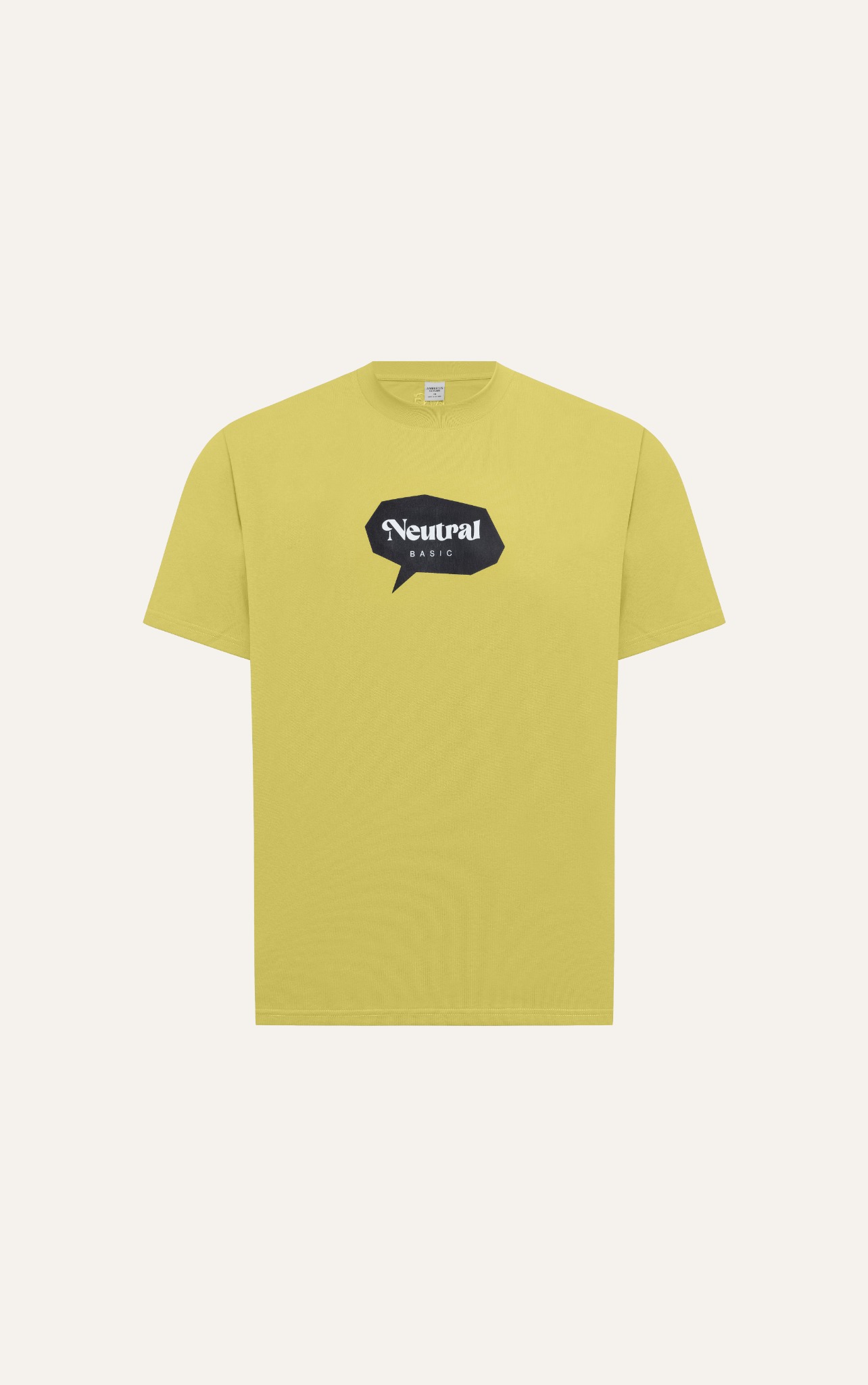 AG688 FACTORY OVERSIZE PRINTED "NEUTRAL" T-SHIRT - YELLOW