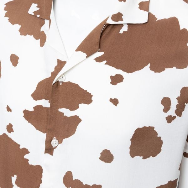  AG527 STUDIO LOOSE FIT DESIGN CUBAN SHIRT - BROWN 