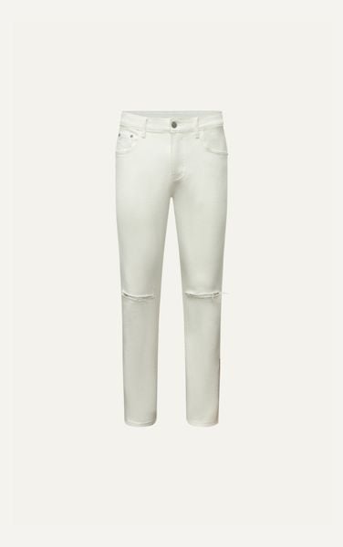  AG02 RIPPED KNEE JEANS IN WHITE