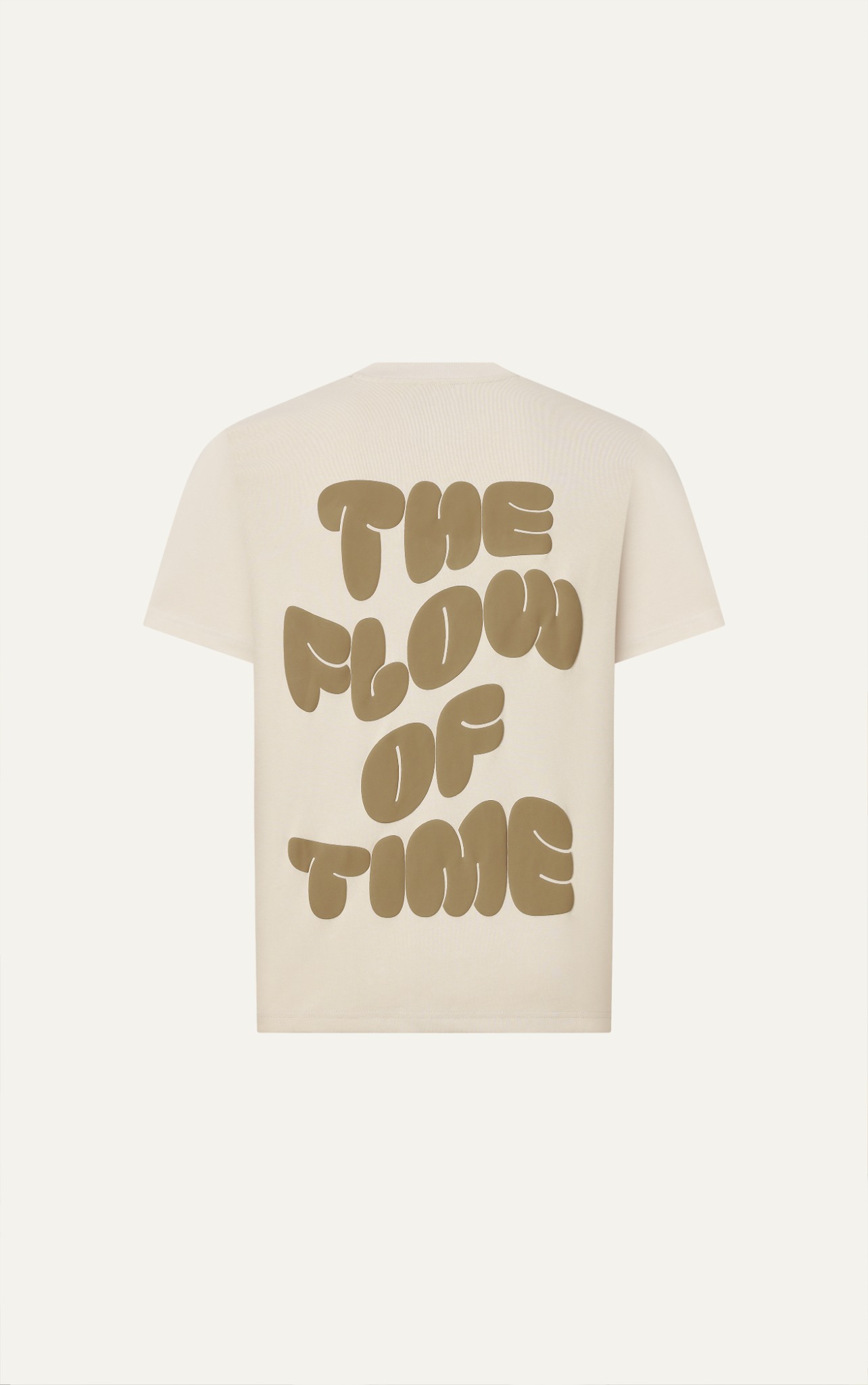AG15 STUDIO LOOSE FIT BUBLE PRINTED LOGO T-SHIRT - BEIGE