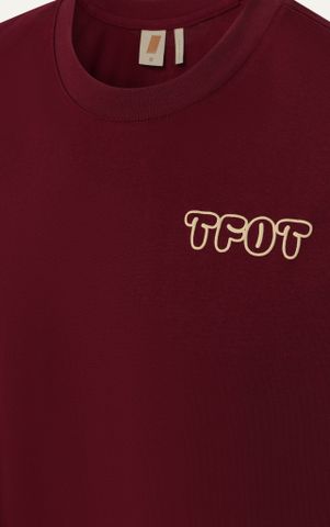 AG15 STUDIO LOOSE FIT PUFF PRINT LOGO T-SHIRT - DARK RED
