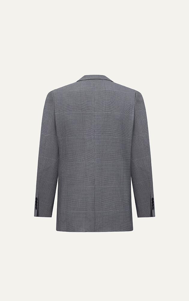 AG51 PREMIUM REGULAR FIT "PRINCE OF WALE" CHECKED BLAZER - GREY