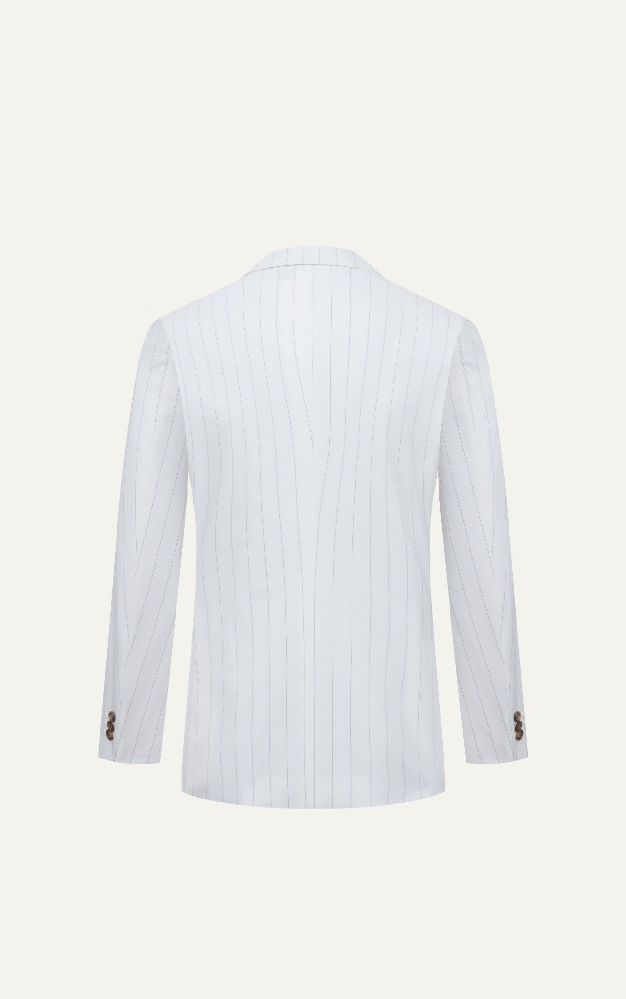 AG01 PREMIUM REGULAR FIT DOUBLE STRIPED BREASTED VEST - WHITE