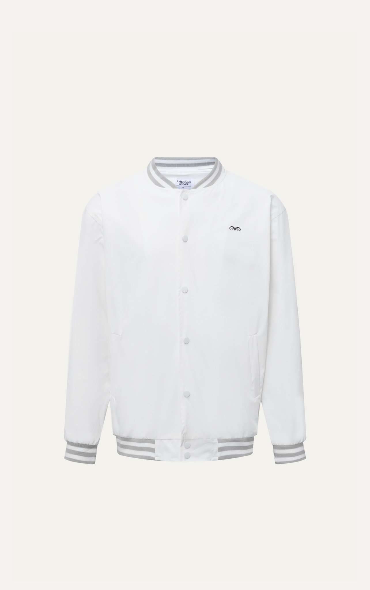 AG19 FACTORY LOOSE FIT BASIC BOMBER - WHITE