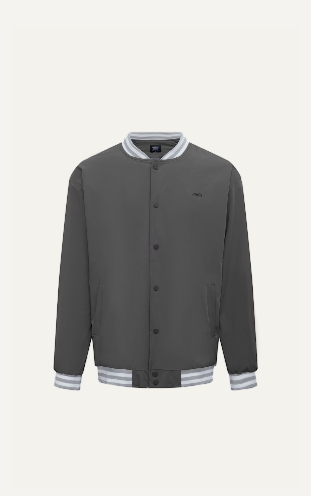  AG19 FACTORY LOOSE FIT BASIC BOMBER - GREY 