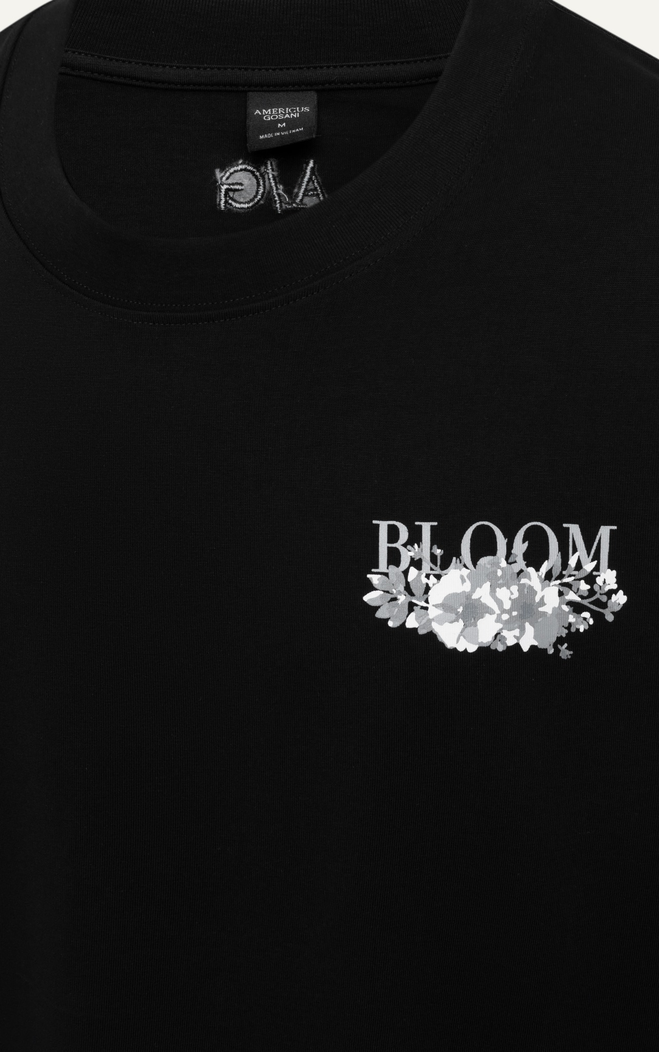 TA02 FACTORY OVERSIZE T-SHIRT BLOOM FLOWERS - BLACK