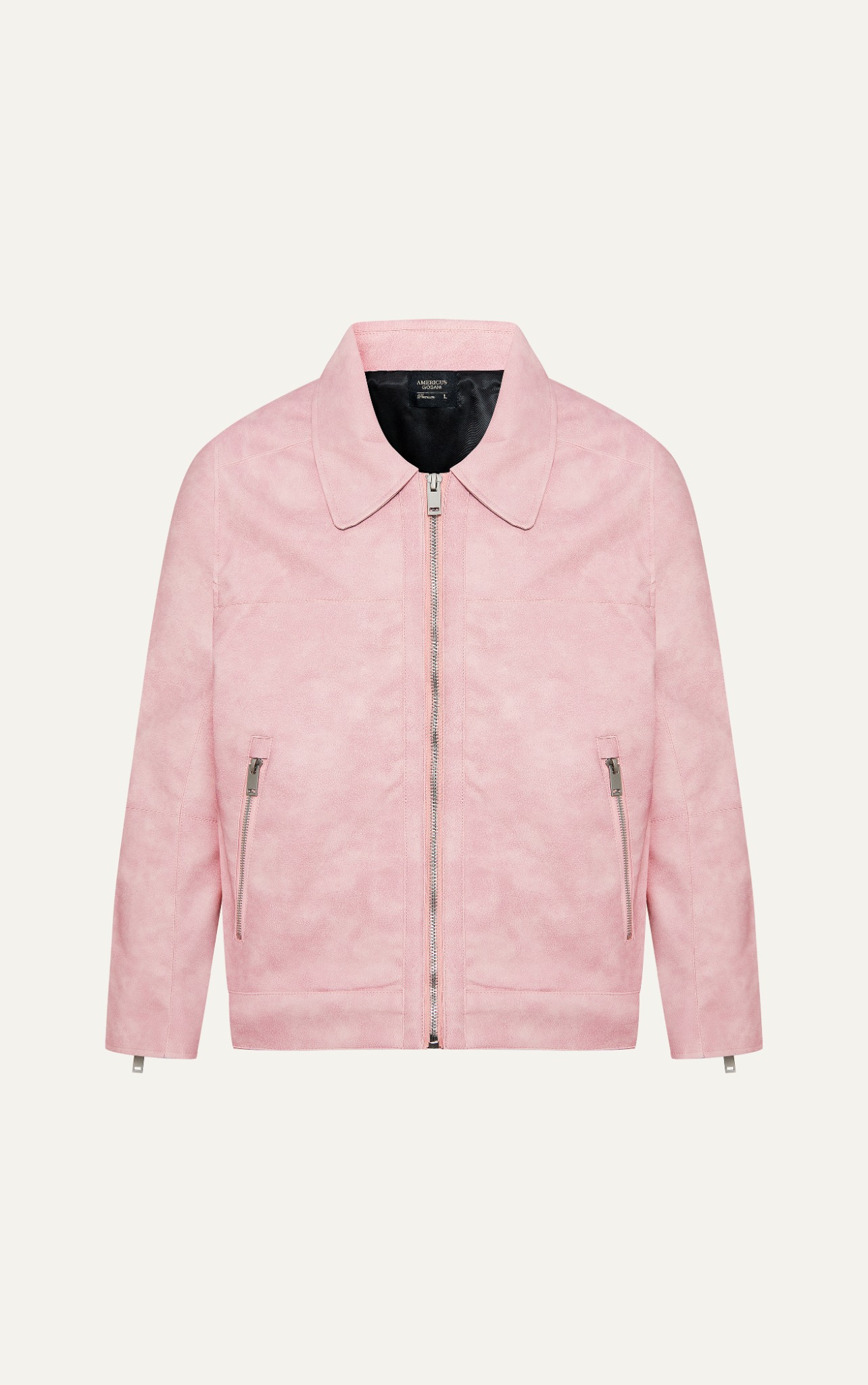 AG262 PREMIUM FAUX LEATHER JACKET - PINK