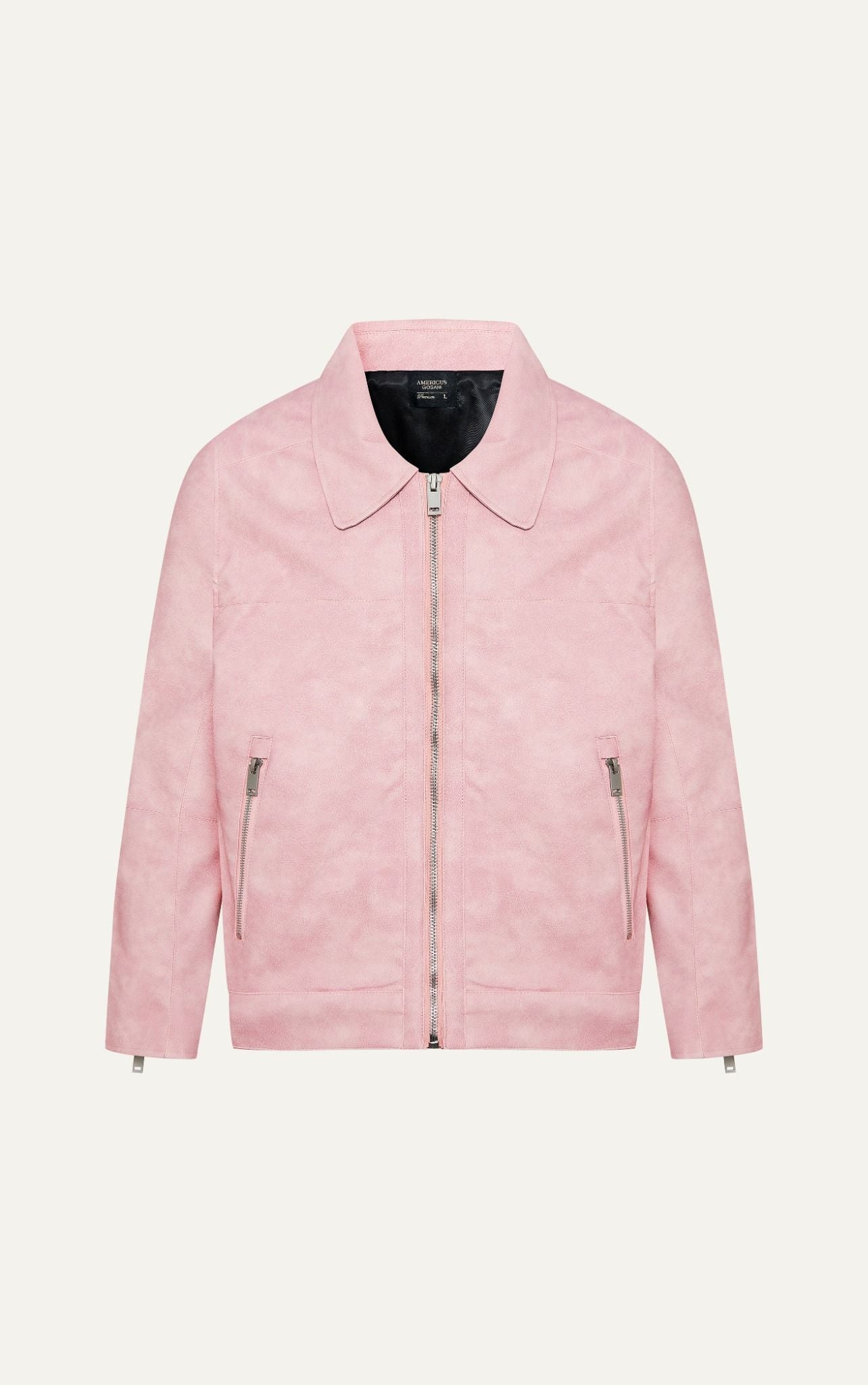  AG262 PREMIUM FAUX LEATHER JACKET - PINK 