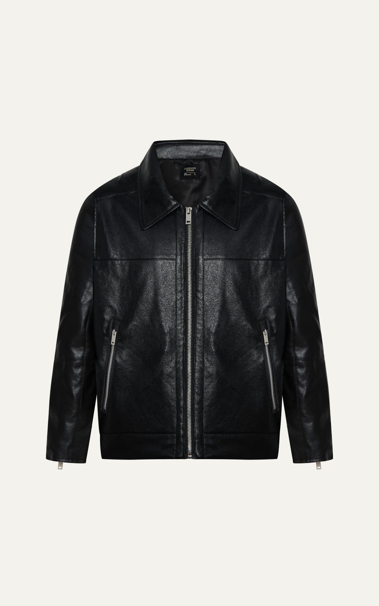 AG262 PREMIUM FAUX LEATHER JACKET - BLACK
