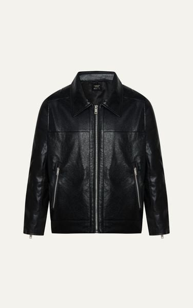  AG262 PREMIUM FAUX LEATHER JACKET - BLACK