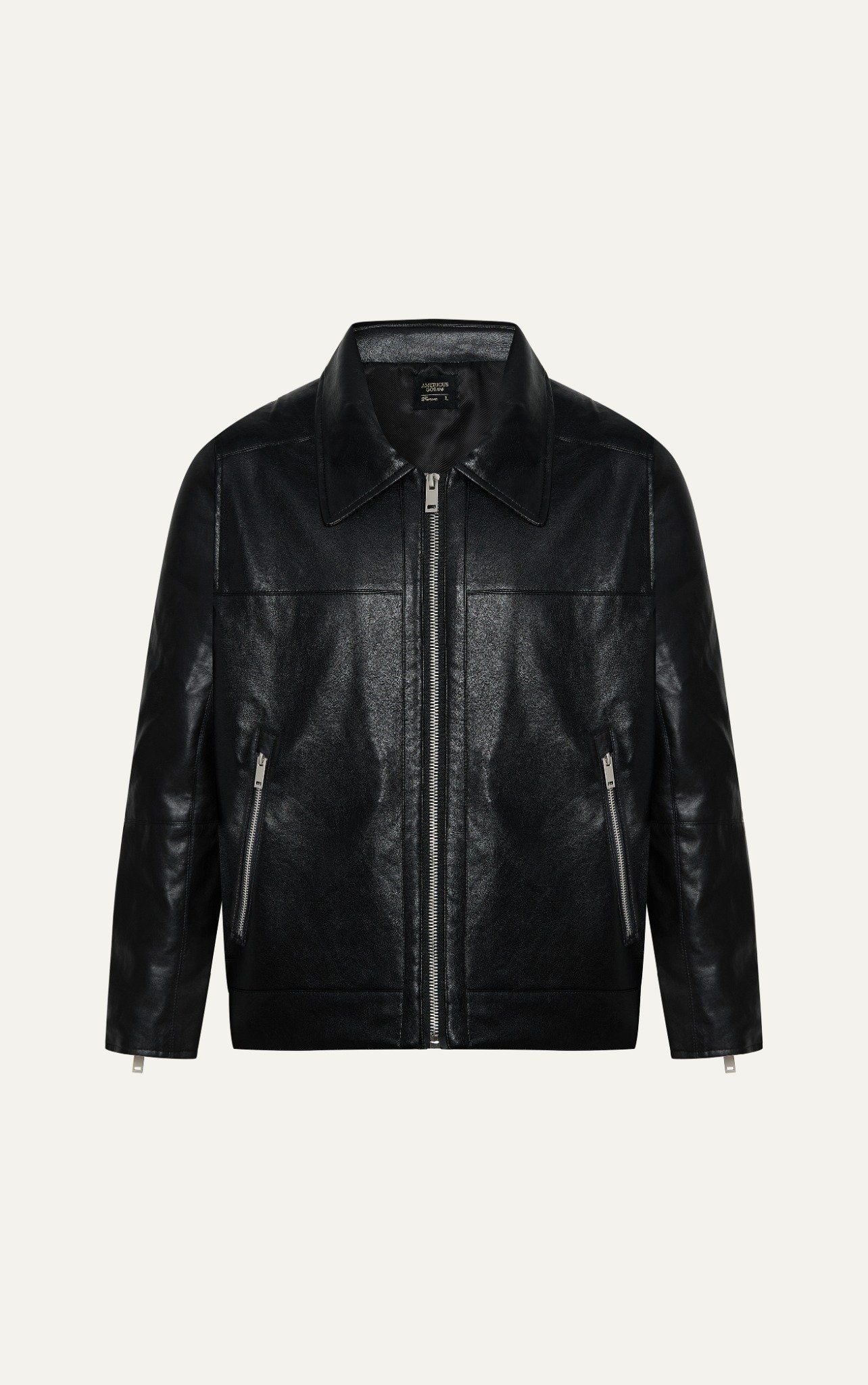  AG262 PREMIUM FAUX LEATHER JACKET - BLACK 