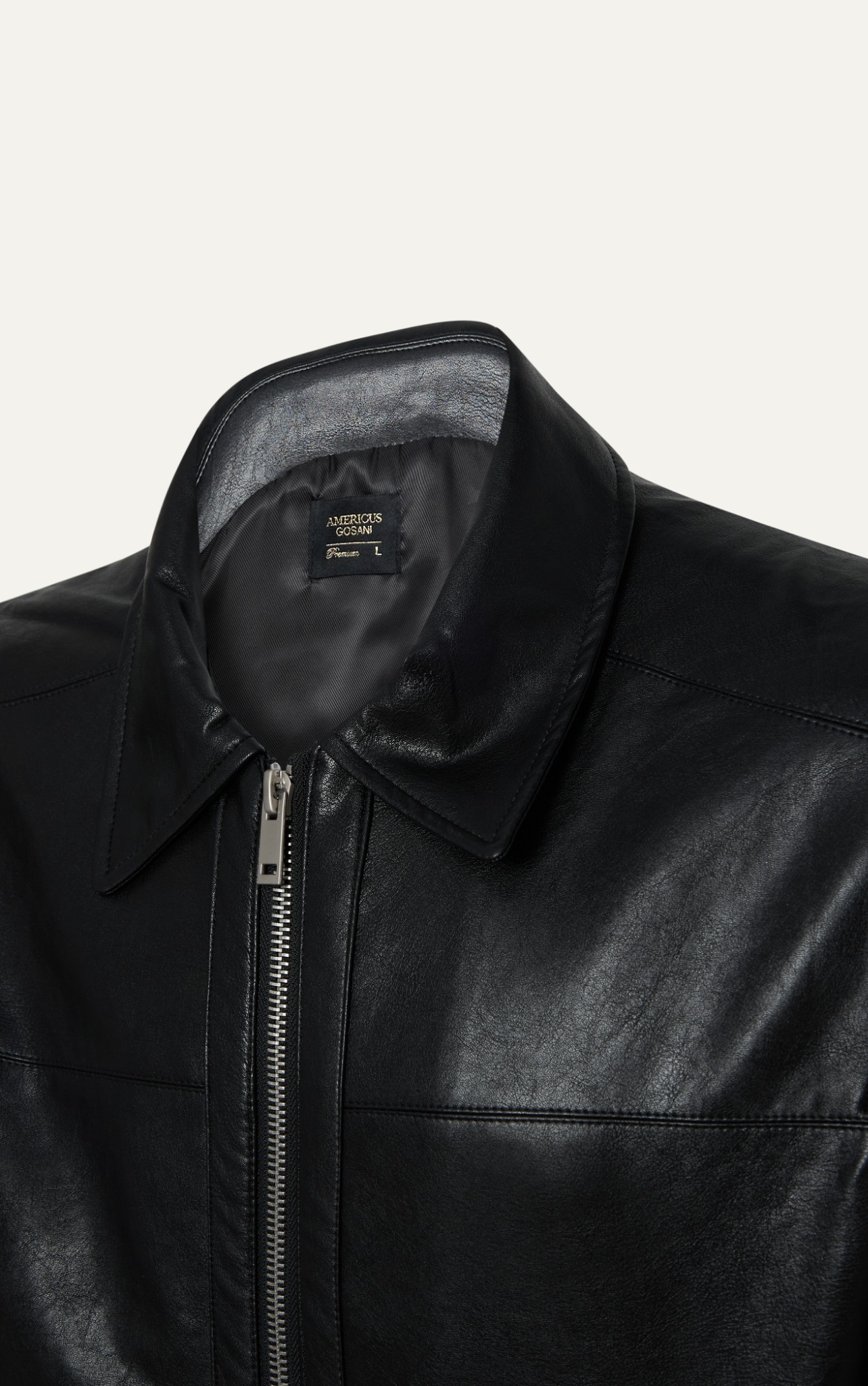 AG262 PREMIUM FAUX LEATHER JACKET - BLACK