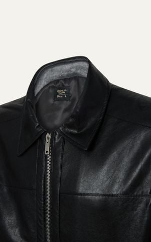 AG262 PREMIUM FAUX LEATHER JACKET - BLACK
