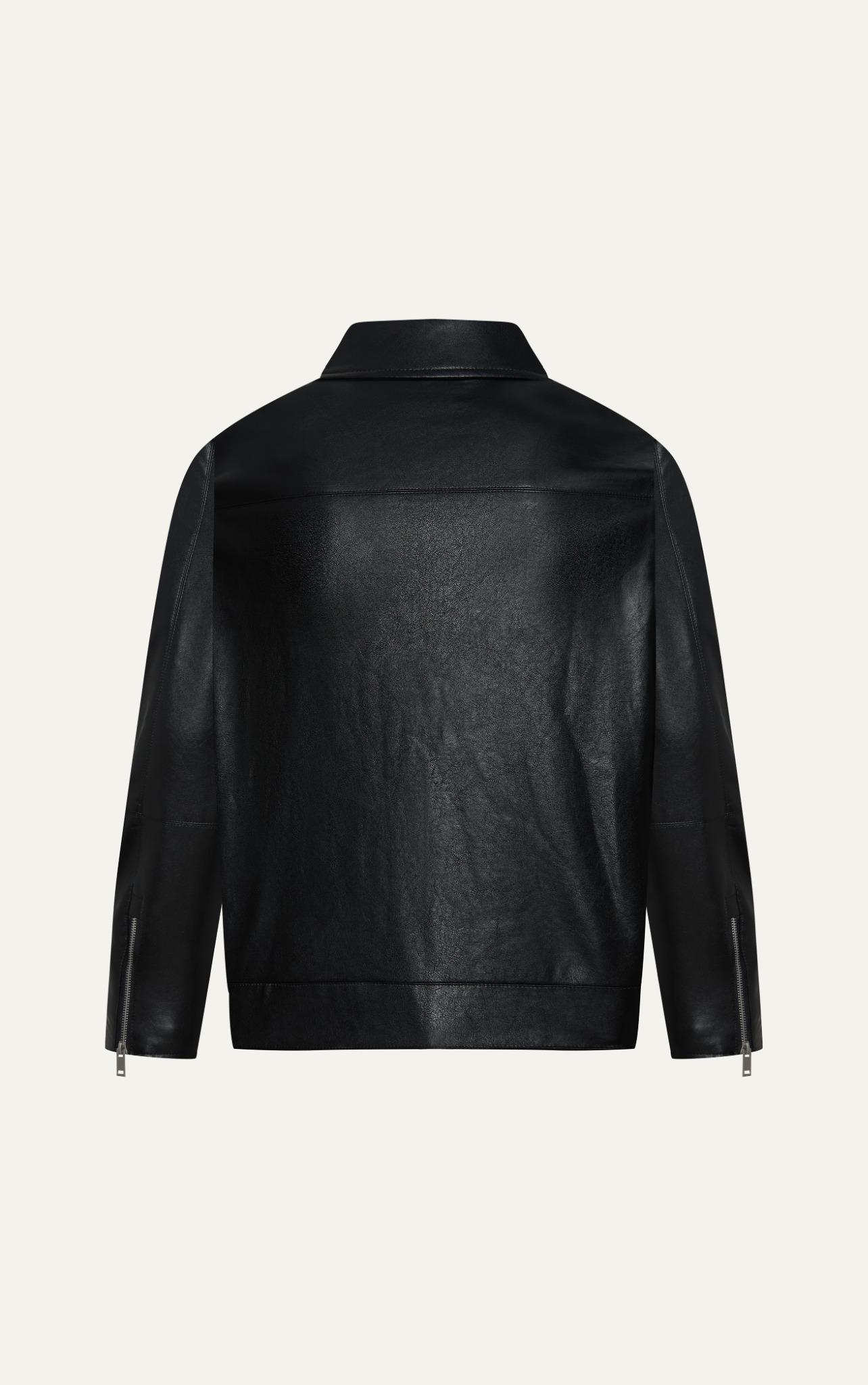 AG262 PREMIUM FAUX LEATHER JACKET - BLACK