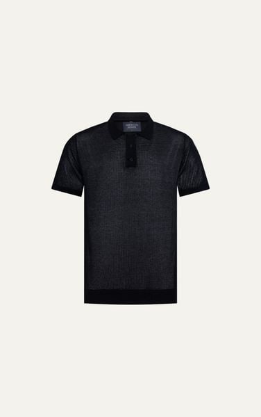  AG712 PREMIUM REGULAR FIT KNIT POLO - BLACK