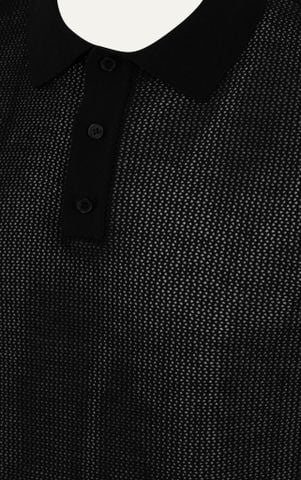 AG712 PREMIUM REGULAR FIT KNIT POLO - BLACK