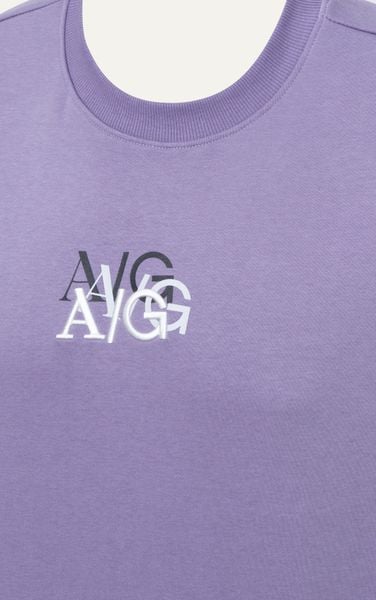  T701 STUDIO LOOSE FIT ICONIC LOGO T-SHIRT - PURPLE 