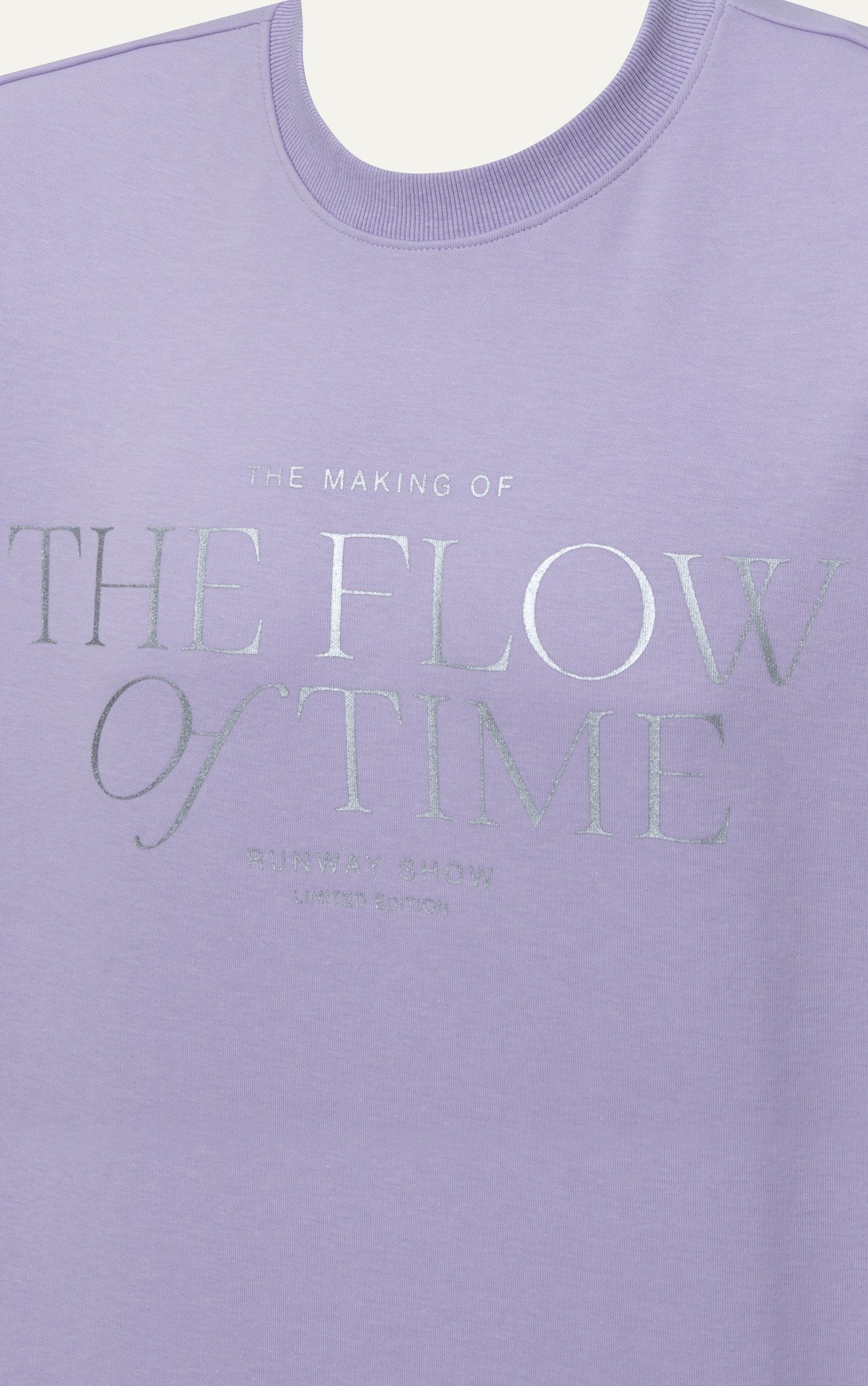 AG99 STUDIO LOOSE FIT "THE FLOW OF TIME" SILVER PRINTED T-SHIRT - PURPLE