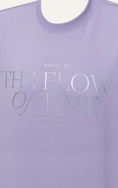  AG99 STUDIO LOOSE FIT "THE FLOW OF TIME" SILVER PRINTED T-SHIRT - PURPLE 