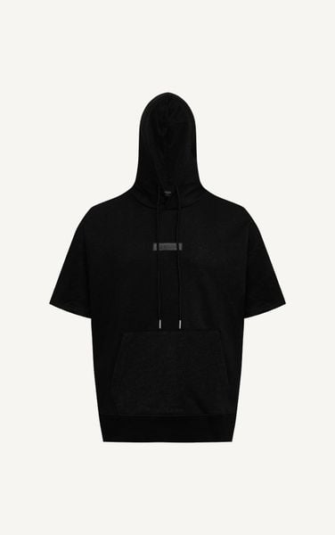  AG665 STUDIO LOOSE FIT HOODIE SHORT HAND - BLACK