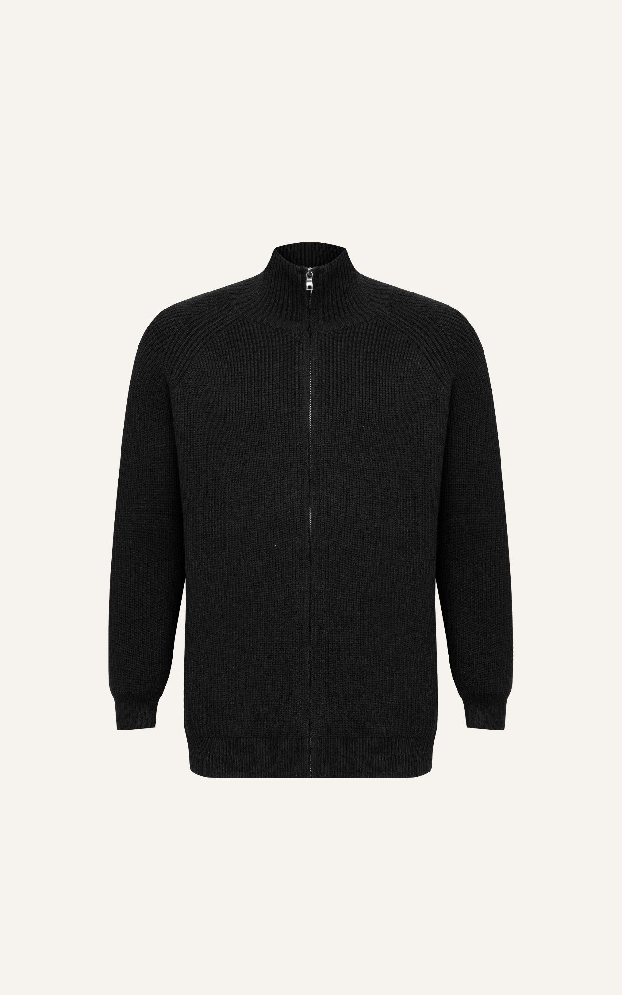 AG801 ZIP-UP RIB KNITTED IN BLACK