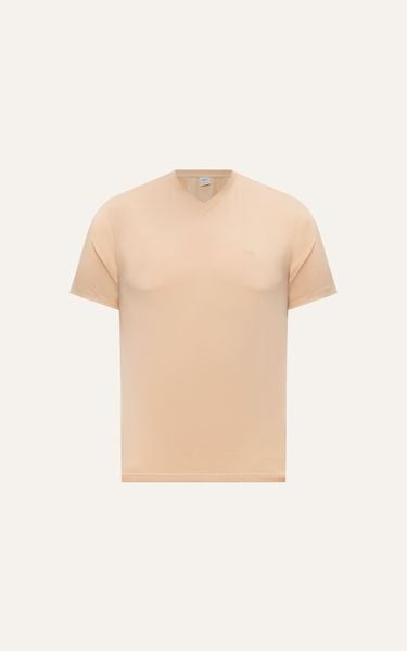  AG77 FACTORY REGULAR FIT BASIC HEART NECK T-SHIRT - BEIGE