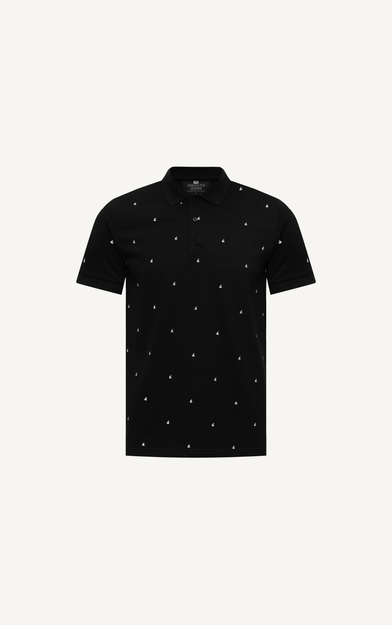 AG57 PREMIUM SLIMFIT SMALL PATTERN POLO - BLACK