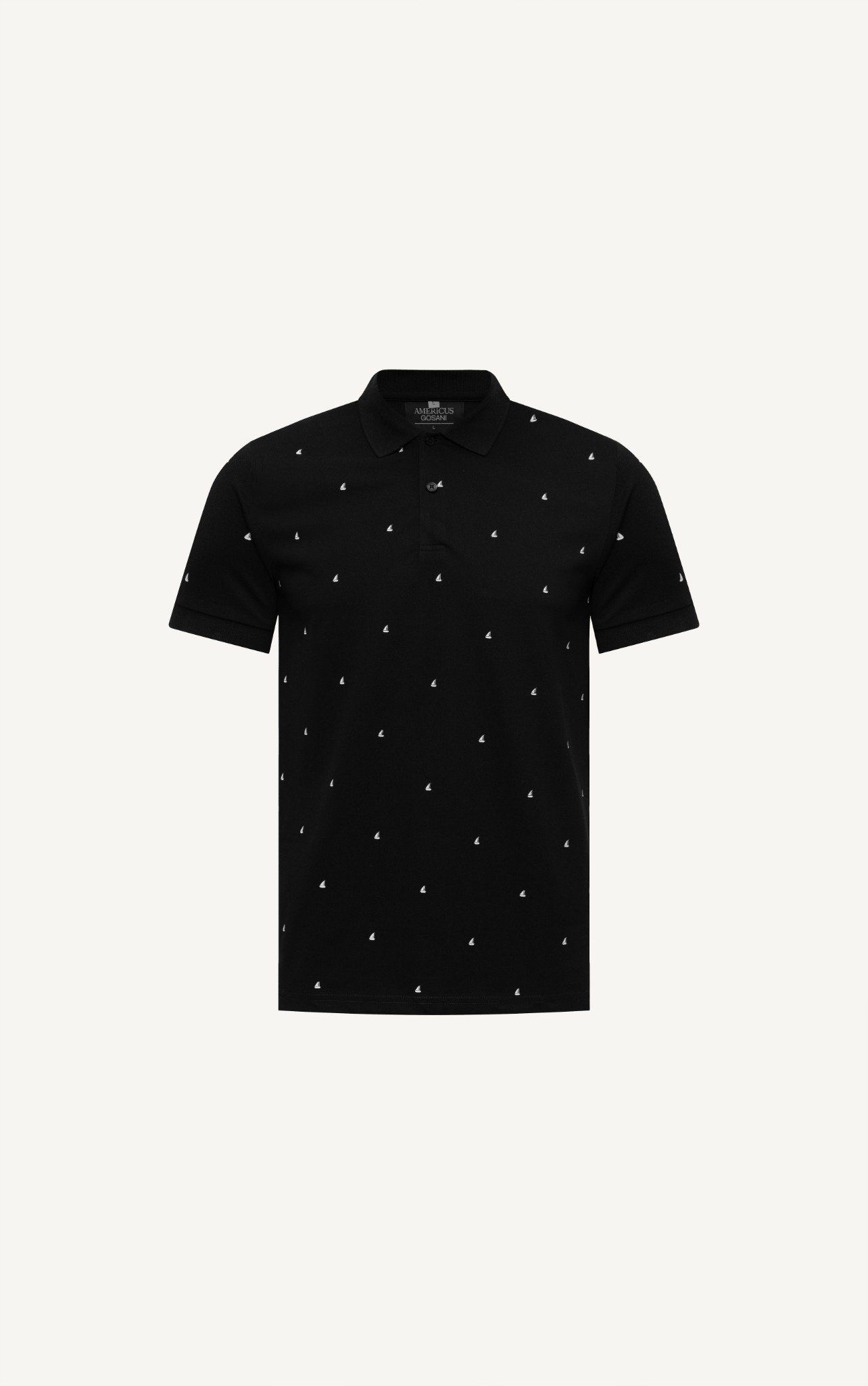  AG57 PREMIUM SLIMFIT NEW SMALL PATTERN POLO - BLACK 