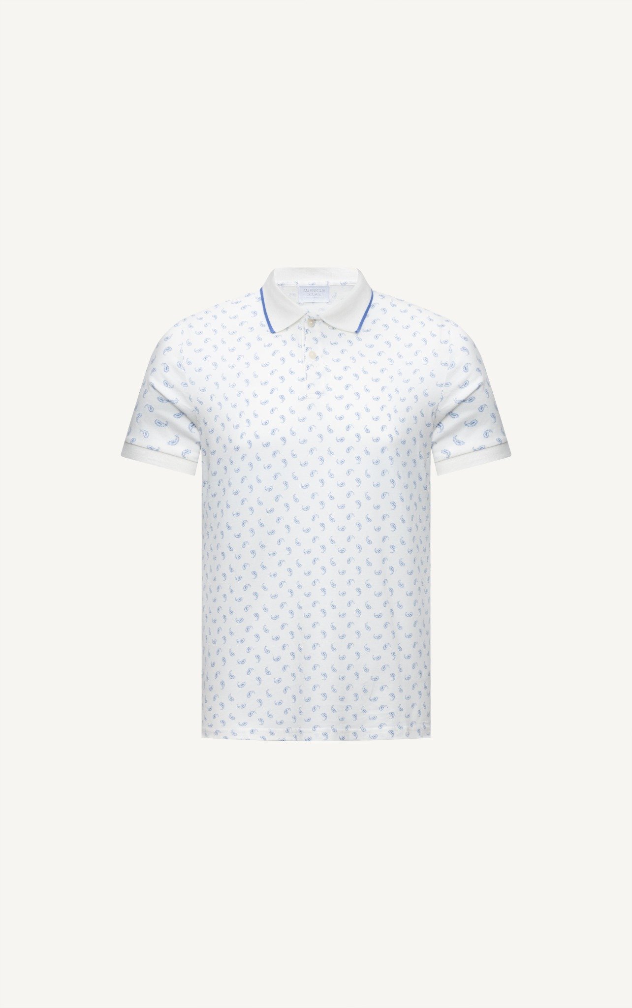 AG39 PREMIUM SLIMFIT SMALL BLUE TEXTURED POLO - WHITE