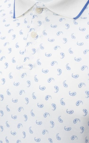  AG39 PREMIUM SLIMFIT SMALL BLUE TEXTURED POLO - WHITE 