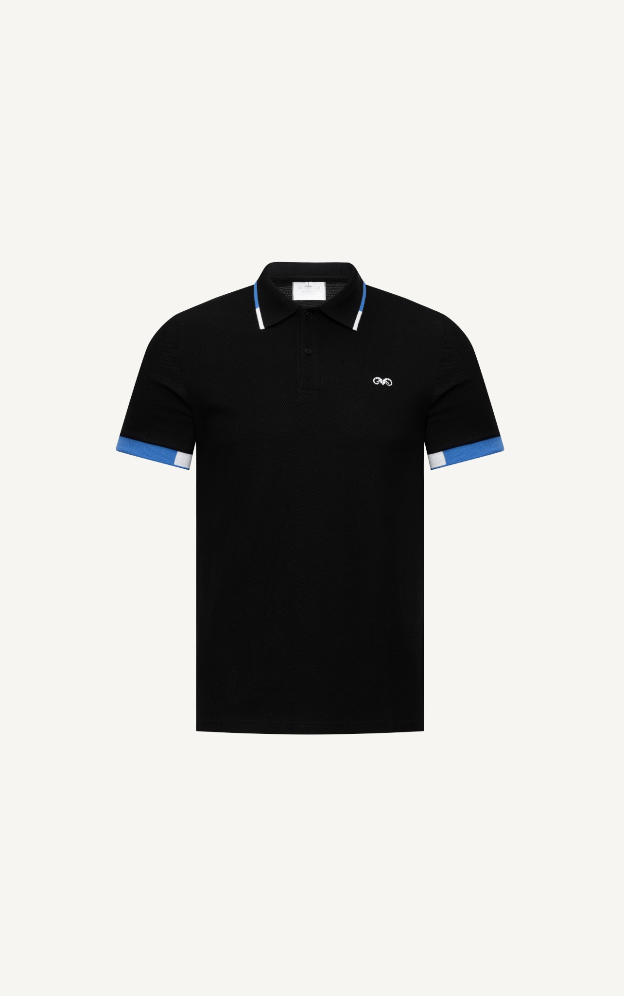 AG49 PREMIUM SLIMFIT STRIPED POLO - BLACK