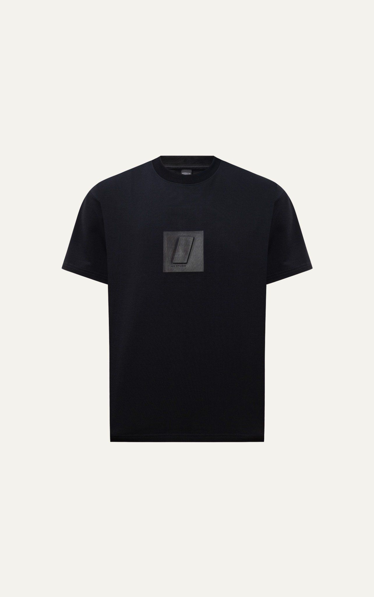  AG707 STUDIO LOOSE FIT 3D EFFECT LOGO T-SHIRT - BLACK 