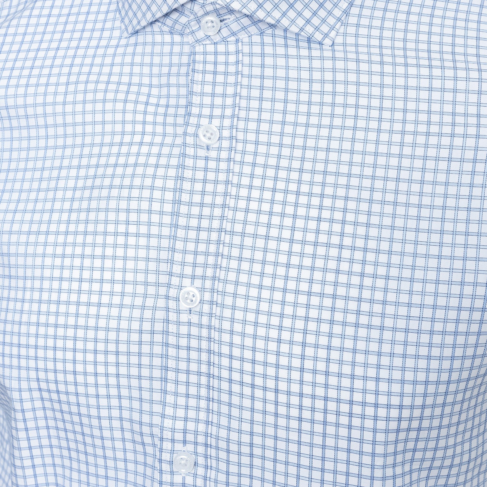 AG78 PREMIUM SLIMFIT SMALL CHECKED SHIRT - LIGHT BLUE