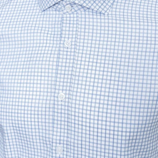  AG878 PREMIUM SLIMFIT SMALL CHECKED SHIRT - LIGHT BLUE 