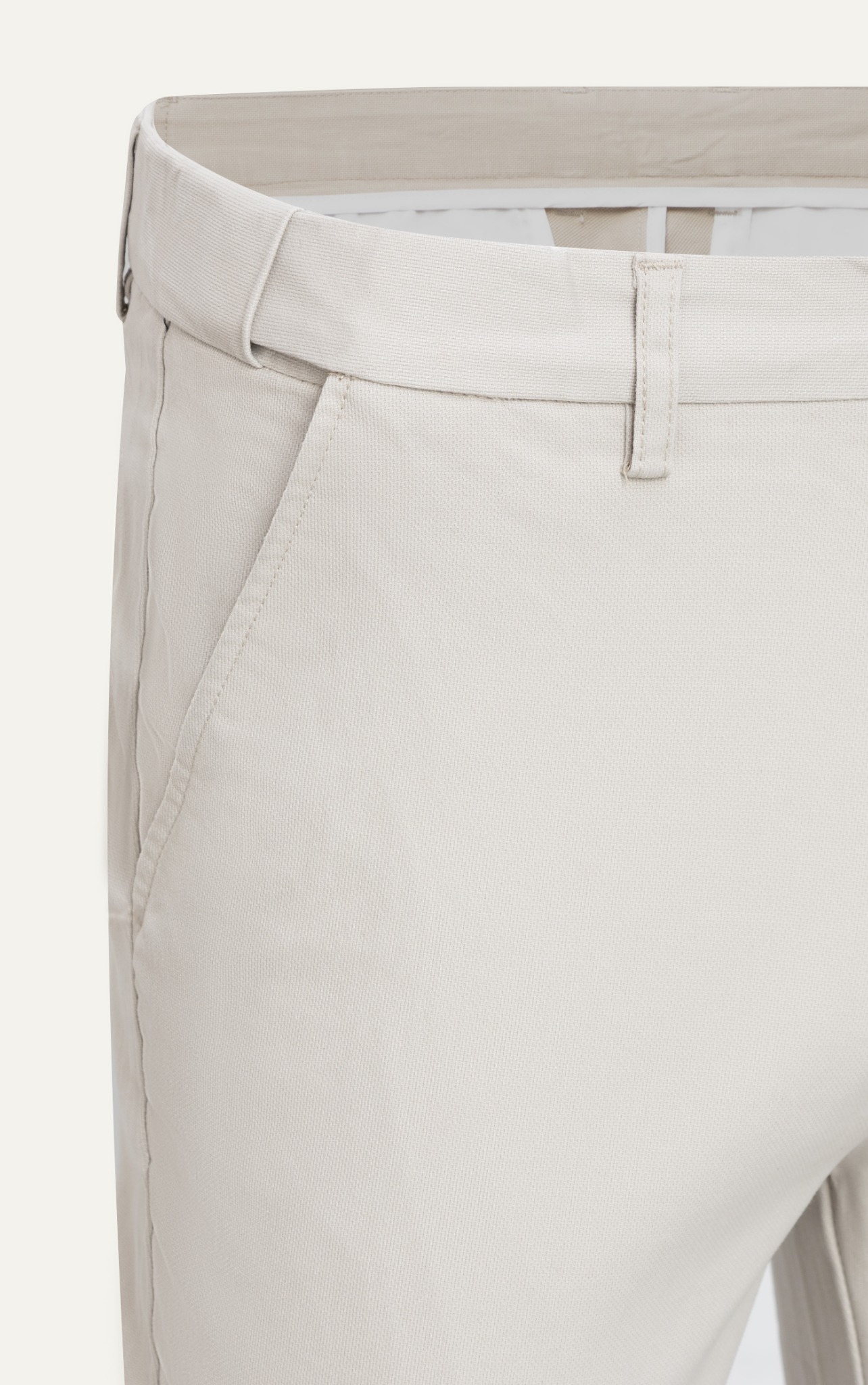 AG509 PREMIUM SLIMFIT ELASTIC WAIST TROUSERS - OFF WHITE