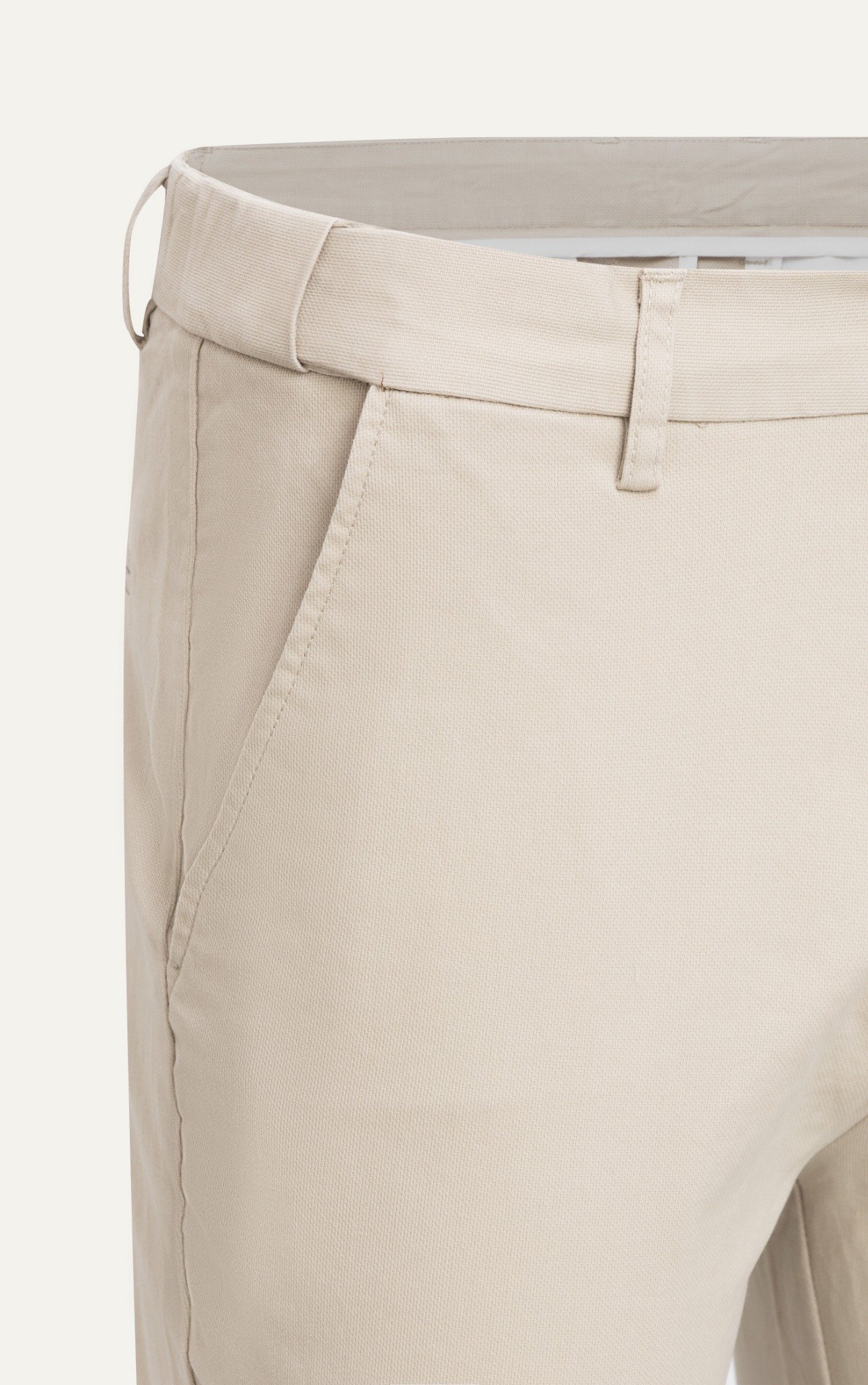 AG509 PREMIUM SLIMFIT ELASTIC WAIST KHAKI TROUSERS - BEIGE