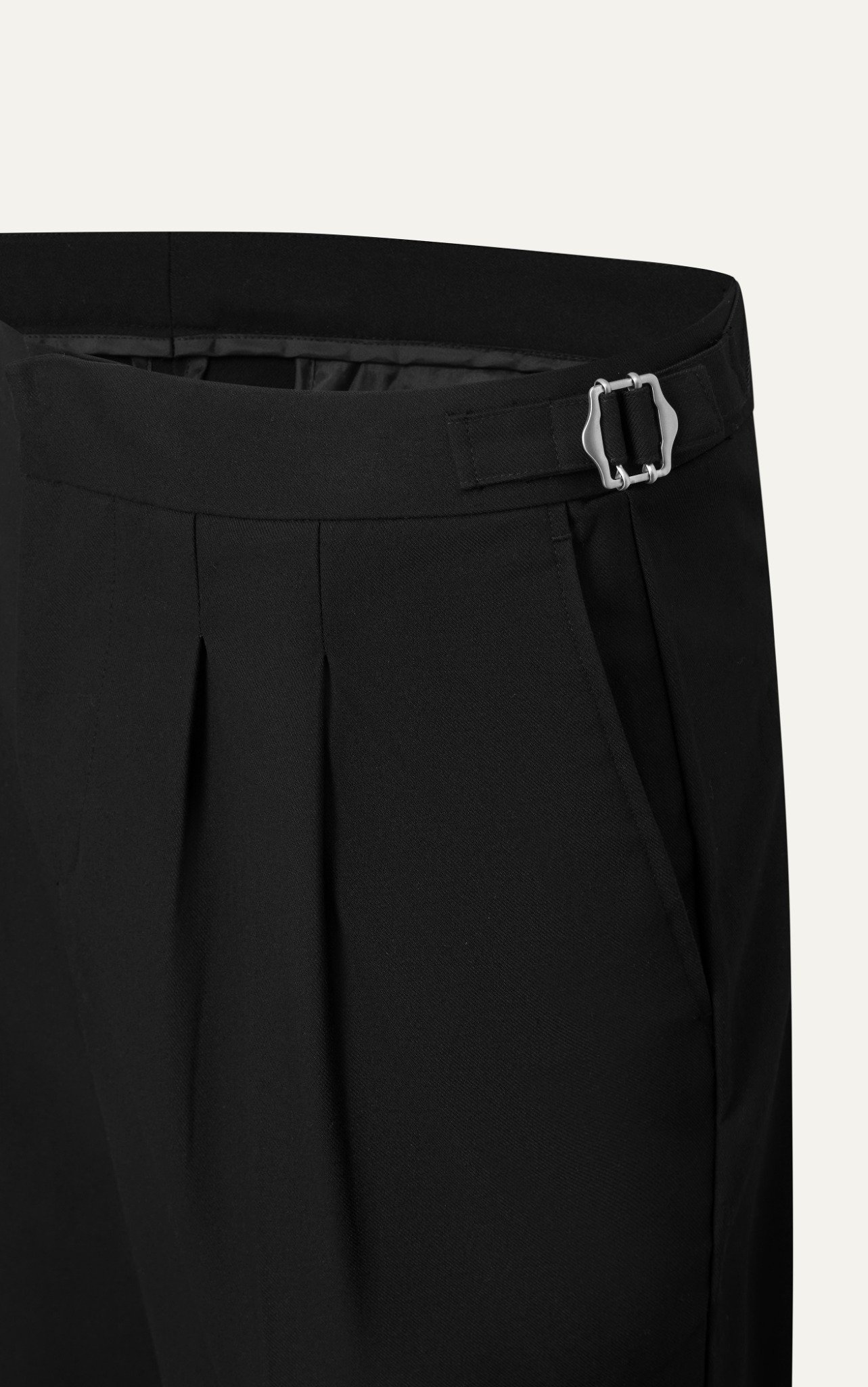 AG10 PREMIUM REGULAR FIT SIDETAB TROUSERS - BLACK