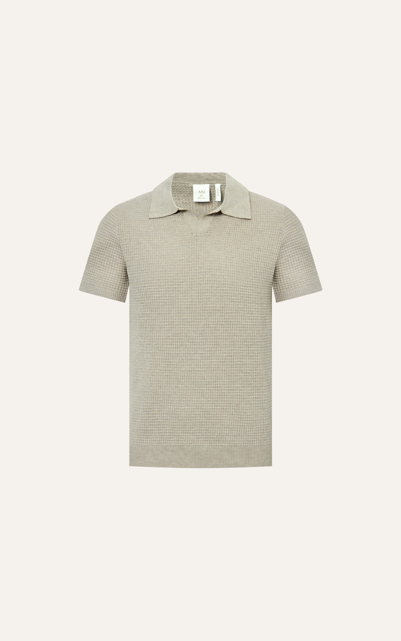 AG739 PREMIUM REGULAR FIT KNIT POLO - BEIGE