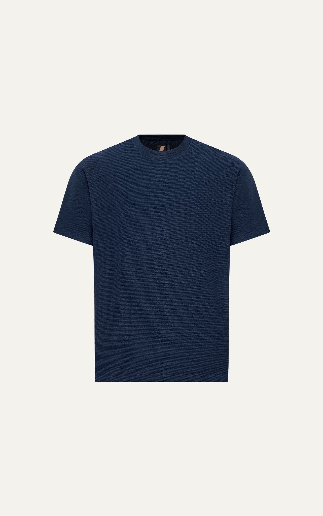 AG44 STUDIO LOOSE FIT DETAIL LOGO LEATHER T-SHIRT - COBAN BLUE