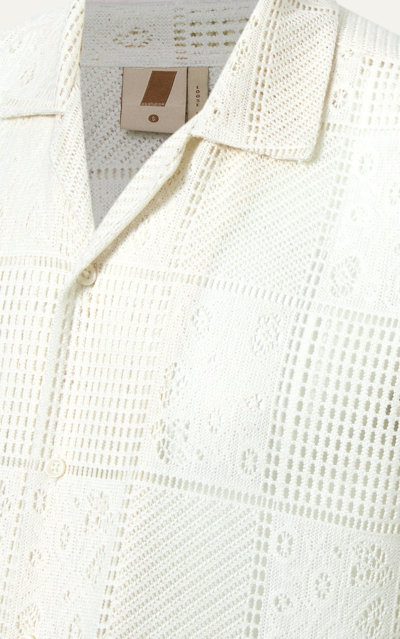 AG539 STUDIO LOOSE FIT CUBAN SHIRT - WHITE