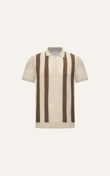  AG729 PREMIUM REGULAR FIT RIB STITCH POLO - OFF WHITE